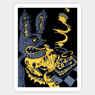 Psychedelic Rabbit (Square/Prints) Sticker